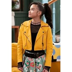 SOSKEN Studios Marley Mustard Cropped Moto Jacket Small Wizards Beyond Waverly